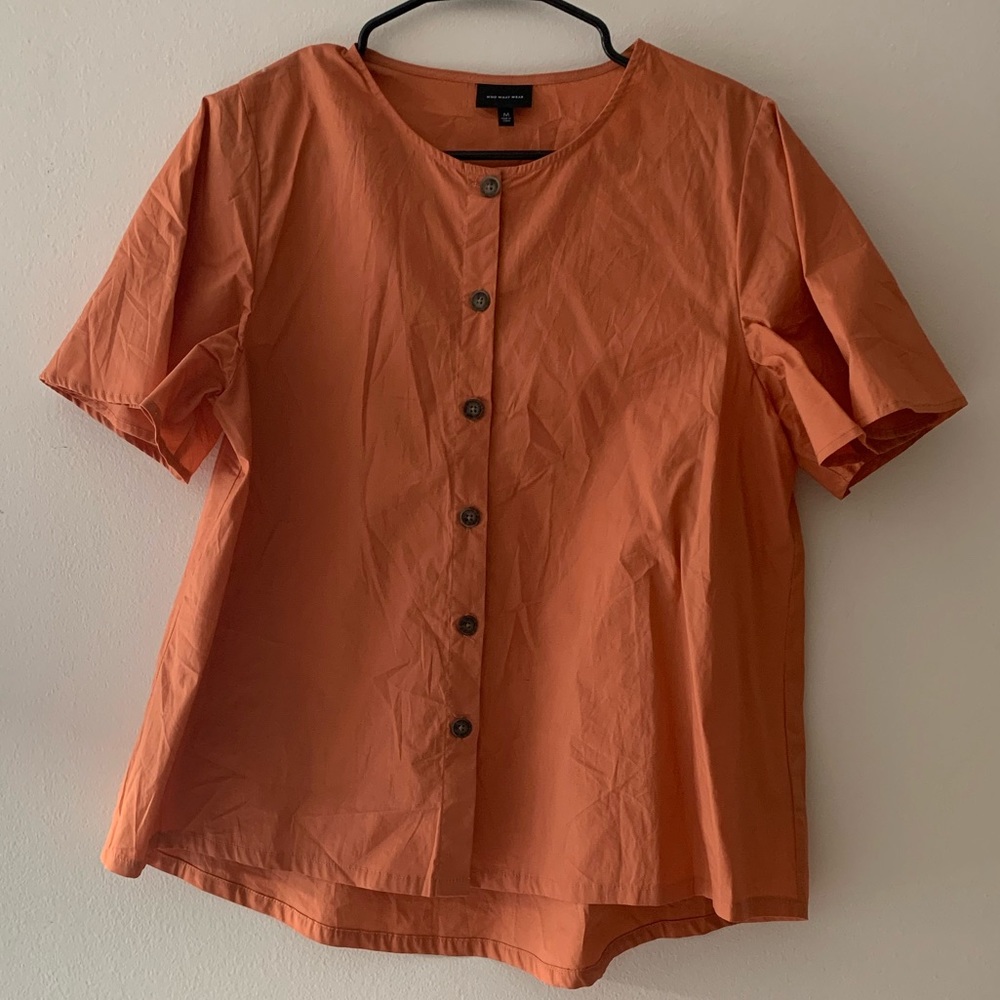 Tangerine Flowy BabyDoll Style Blouse